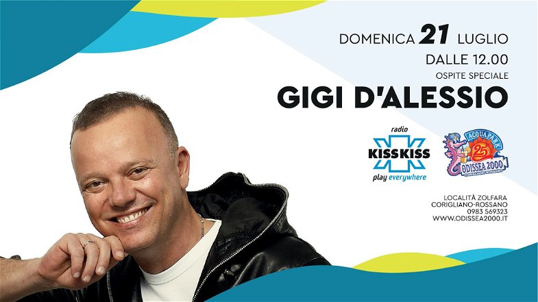 Gigi D'Alessio ospite speciale dell'Acquapark di Corigliano Rossano