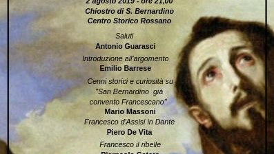 Il Circolo Culturale Rossanese presenta “San Francesco d’Assisi , nel cinema, nell’arte e nella letteratura”