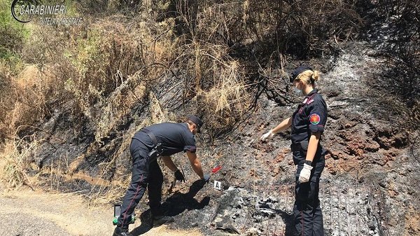 Carabinieri Forestale, Lattarico: appiccano un incendio ma vengono ripresi dalle telecamere. Indagati due giovani