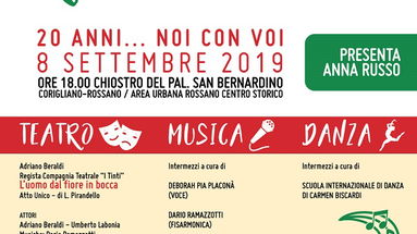 Domani 8 settembre,“Racconti – AMO, 20 anni … noi con voi”, l'evento che celebra l'Avo di Rossano