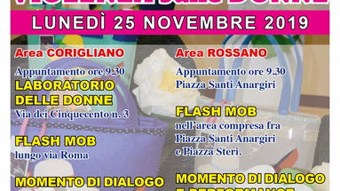 Violenza sulle donne, flash mob a Corigliano Rossano