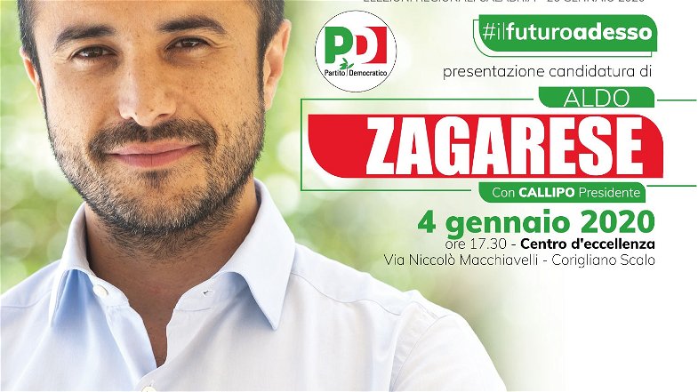 Aldo Zagarese il 4 gennaio al Centro d'Eccellenza presenta la sua candidatura alle elezioni regionali