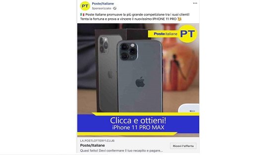 Truffe online: ecco la finta promozione di Poste Italiane per vincere un Iphone