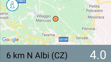 Terremoto nel catanzarese. Scossa avvertita forte anche nella Sibaritide