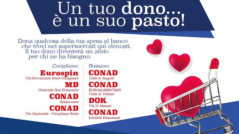 Il patto fra Arcidiocesi, Caritas e supermercati di Corigliano Rossano per donare la spesa a chi è in difficoltà