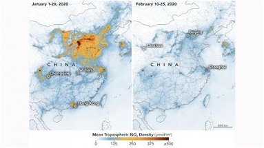 Cina: inquinamento ridotto a causa del Coronavirus