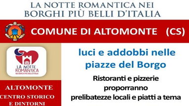 Notte romantica sabato 27 ad Altomonte