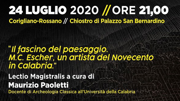 Escher a Rossano: venerdì 24 evento per 90° anniversario