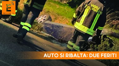 Corigliano-Rossano, incidente in via Mazzei: auto si ribalta e finisce fuori strada