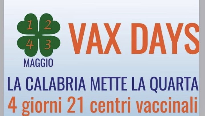 La Regione annuncia nuovi vax days dall'1 al 4 maggio 