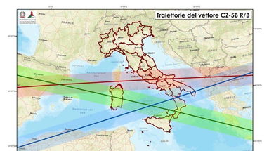 La traiettoria del razzo cinese in caduta sulla terra attraversa per interno la Sibaritide-Pollino