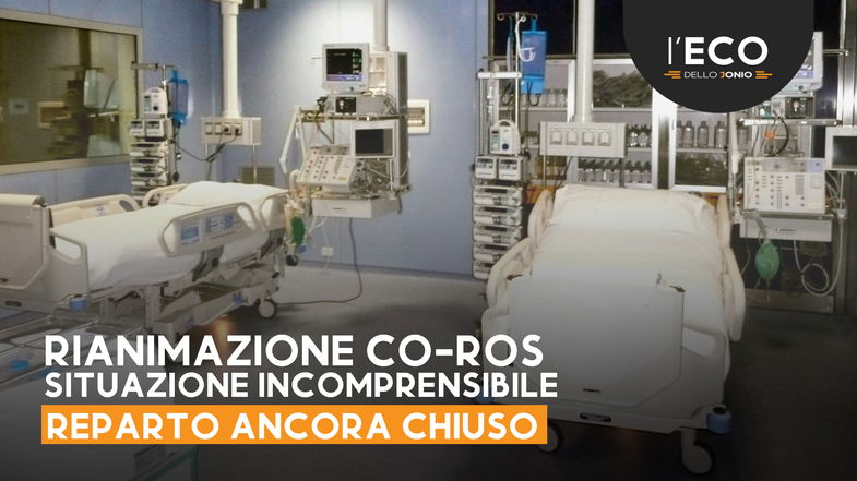 Co-Ros, ancora chiusa la Rianimazione mentre a Paola si opera con 4 anestesisti