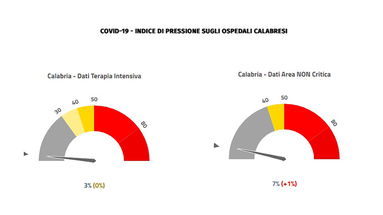 Emergenza covid, sale al 7% la percentuale dei posti letto occupati in Calabria