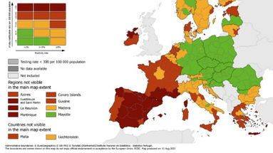 Covid, la Calabria torna ad essere una regione ad alto contagio. L'Ecdc ci pone oggi in zona rossa