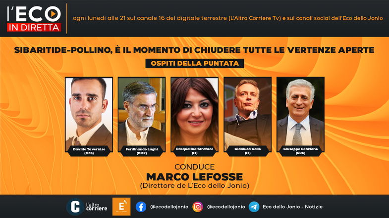 Sibaritide-Pollino, il momento è adesso: all'Eco in Diretta tutti i consiglieri regionali eletti nella Calabria del nord-est