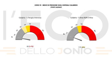 Covid, in Calabria sale al 6% la pressione sui reparti di terapia intensiva