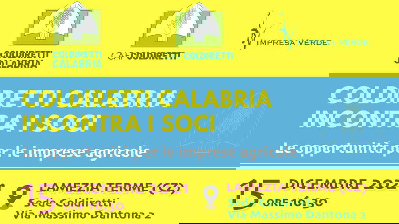Coldiretti Calabria prepara «un laboratorio di idee con attività e progetti ad hoc per agganciare la ripresa»