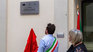 Inaugurato l'atrio di Palazzo Bianchi a Sassoli, la lettera della moglie Alessandra Vittorini