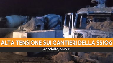 Notte di fuoco sullo Jonio, colpita la ditta Sposato che opera sui cantieri del Terzo Megalotto