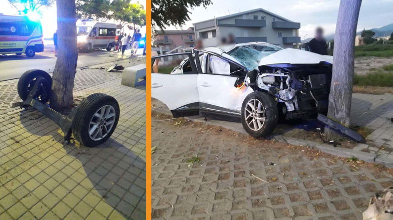 Perde il controllo dell'auto e finisce sul marciapiede: incidente all'alba su lungomare Sant'Angelo a Co-Ro