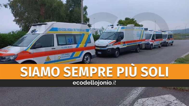 Alto Ionio, la Confraternità Misericordia di Trebisacce interrompe le attività di supporto al 118