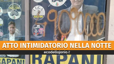 Atto intimidatorio nei confronti di Ernesto Rapani: imbrattata la vetrina della segreteria di Rossano