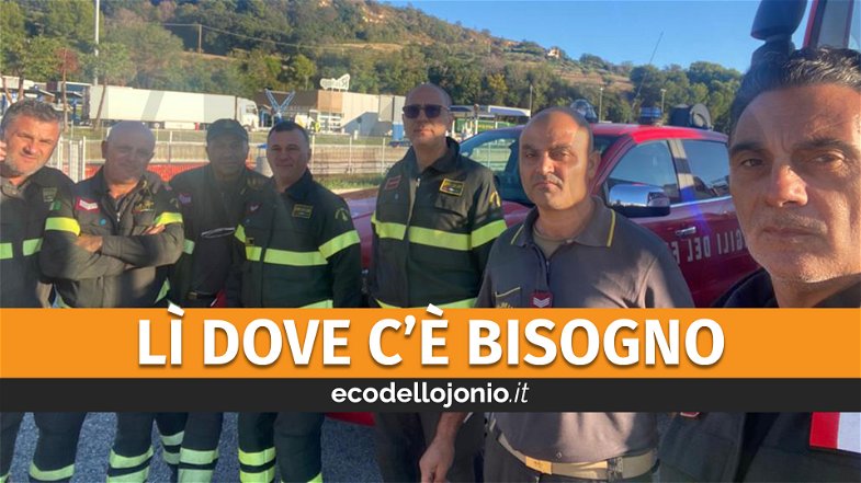 Arrivati ad Ancona i Vigili del fuoco di Corigliano-Rossano