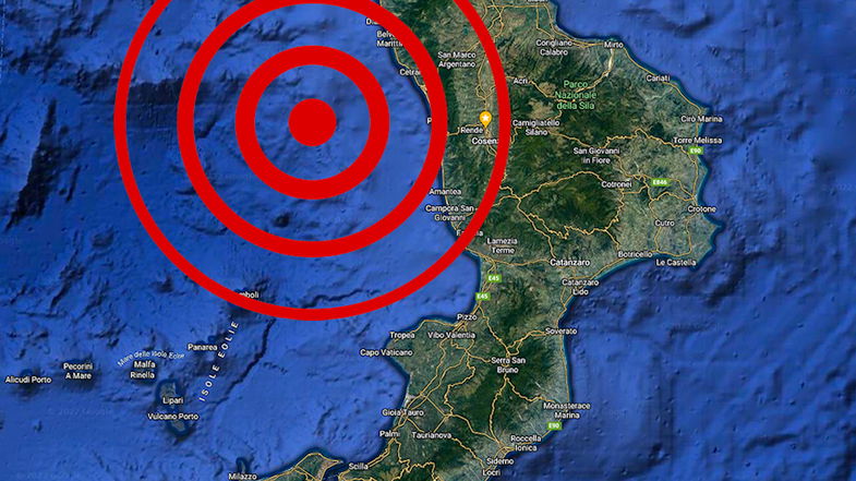 Scossa di terremoto nel cosentino, sisma di magnitudo 4.0 avvertito anche nei comuni del litorale