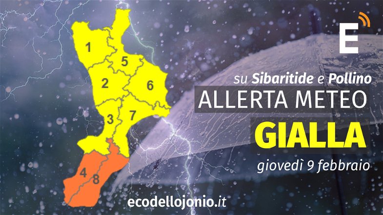 Domani è allerta gialla su Sibaritide-Pollino: si prevedono neve e forti mareggiate 