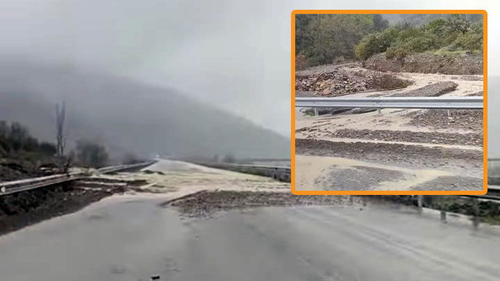 Maltempo, imponente frana sulla Sila-Mare nel tratto tra Destro e Ortiano 