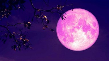 Nuovo spettacolo naturale questa sera, la luna si veste di rosa
