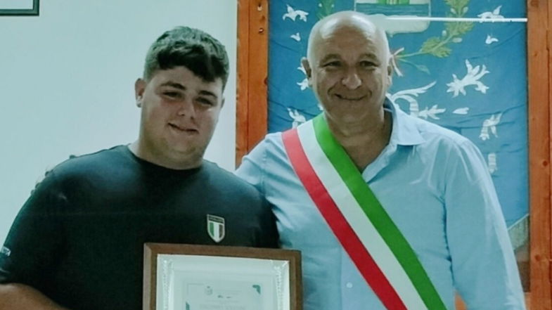 Montegiordano, conferito encomio solenne al giovane Antonio La Volpe