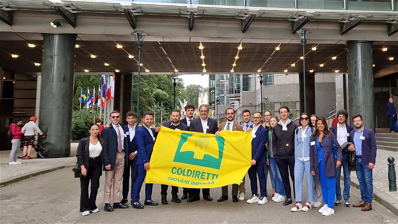 Una delegazione di giovani agricoltori di Coldiretti in visita alle istituzioni europee di Bruxelles
