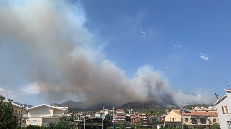 Vasto incendio in località Mostarico a Trebisacce. Sul posto i vigili del fuoco