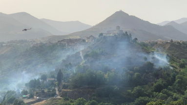 Brucia la Valle del Coscile: fiamme minacciano il santuario della Madonna del Castello