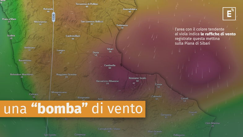 Raffiche di vento di quasi 90km/h. Ecco cosa è accaduto stamani all'alba