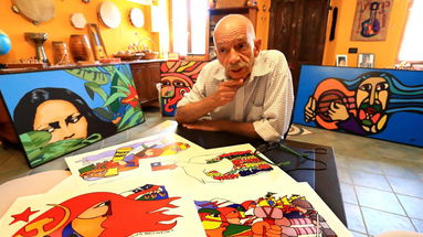 L'artista cileno Héctor 